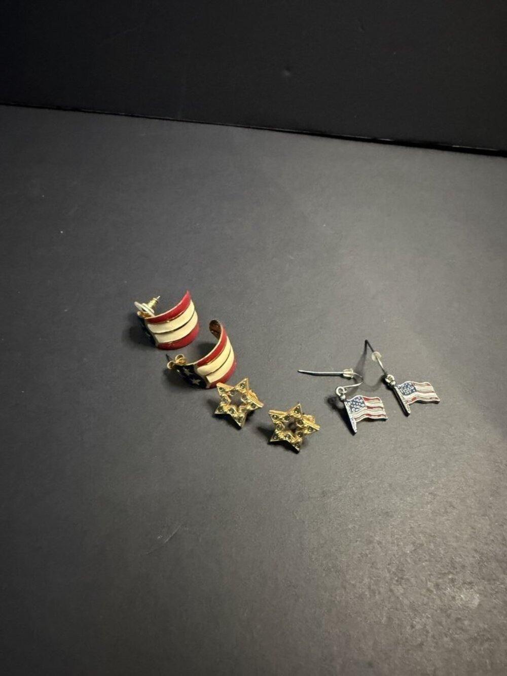 Red White & Blue American Flag Earring Bundle 3 Pairs 4th Of July